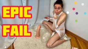 I BLOW CONDOMS WITH MY MOUTH, A BIG DILDO AND AN EPIC FAIL 4K