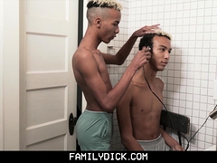FamilyDick - Hot Identical Twins Jerk Off Side By Side