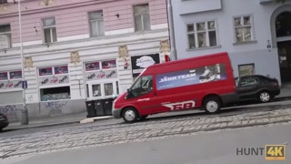 HUNT4K. Submissive cuckold watches slutty GF fucked hard by lover