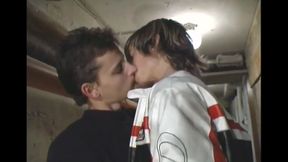 Blond Teen Guy Lolek with Anal Sex in the Basement