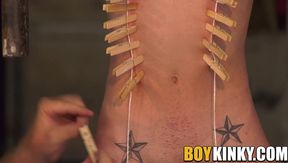 Skinny twink slave tormented by mature gay Sebastian Kane