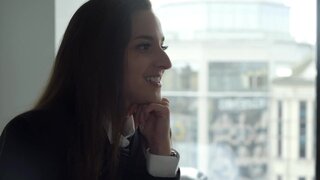 Cute babe with a nice smile sucking and banging a BBC