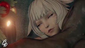 Y'shtola takes pole position to rodeo her fluffy Asian beast's furry shaft