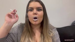 Circles of smoke with silver lipstick