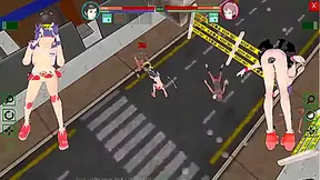 2 female guards has sex with men in Future Suppanuki pol hentai game video