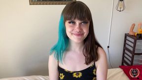 blue & fringe haired lady ireland rose rides & sucks rome major s dick