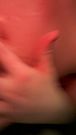 Messy trans slut shows off cum, squirt and used condom after sex