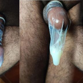 Humping Bed Condom Covered Cock Takeoff Condom