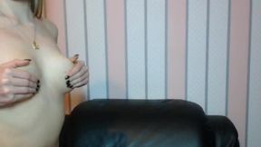 Lucii Sweet Teases Topless with Hand Bra