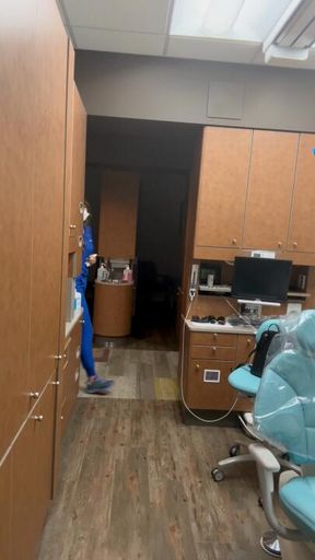 Shhhh I snuck into work again hehe don’t tell my boss…..oops someone did hehe, this vid was leaked to my boss and got me in trouble hehe🧤🪥🦷♥️🥵🔥