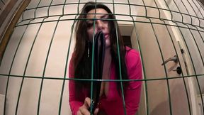 Spit & Domination in the Cage - Red Lingerie &mdash;  Belt Play & Dirty POV Control 328