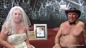 Post-wedding &mdash;  the mature bride and younger bridesmaid enjoy a wild session together