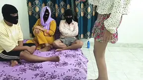 Three hot Indian lesbians get into a wild threesome while their boyfriend