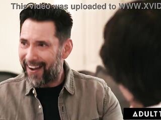 ADULT TIME - Virgin Male Teams Up With Stepdad To Screw Excited Blindfolded Stepmom Dana Vespoli