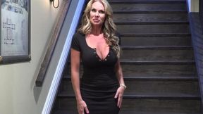 James Deen's gorgeous blonde with big boobs gives a blowjob