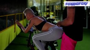 Anal fucking in the gym and a tasty creampie for the amateur couple