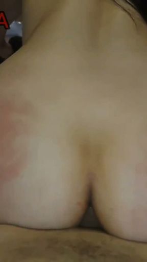 Destroying the hotwife's ass, white ass all red from so much slapping, no mercy for the cuckold   Clip 1