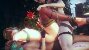 Zelda Yaoi Femboy - Fasten Double intrusion three Way (uncensored)