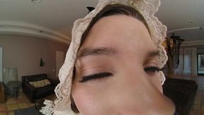 Fiona Frost swallows whole and rides in a virtual reality XXX parody