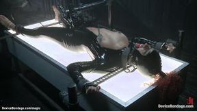 ”Ebony butt hooked on device bondage”