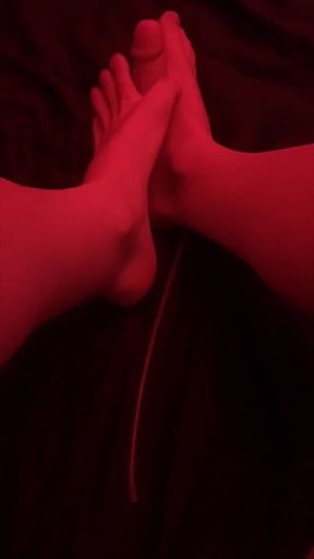 Dildo Footjob at Night - POV