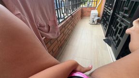 Last night I was walking around the balcony in my underwear and I saw my neighbor looking over here so I decided to masturbate this morning to see if I would go out and
