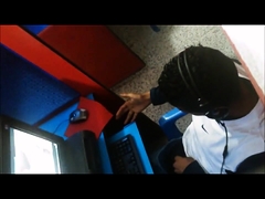 Str8 spy guy cum in his hand in cyber cafe