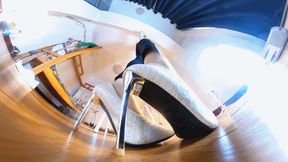 Amy humiliated the dwarf with her high heels in VR360