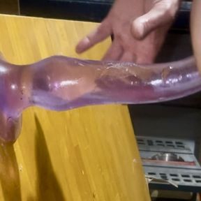 Taking 24in dildo up my ass