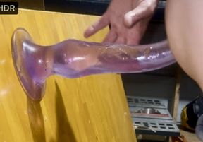 Taking 24in dildo up my ass
