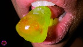 Giantess Cirilla - Closeup Candy Sucking, Licking, and Chewing