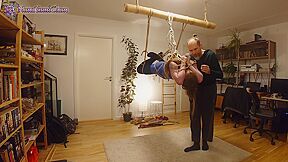 Girl In Shibari Session Suspension With 3 Transitions!