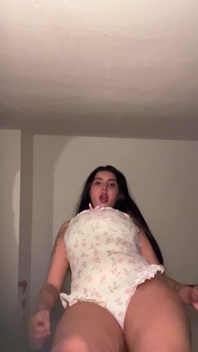 Giantess shows off her massive body in a solo video
