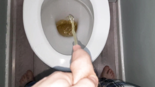 Muddy Super-Bitch Urinating all over his Restroom! (Peeing Compilation)