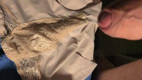 Daddy masturbating on panties