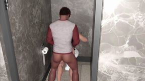 Anal Bareback with College Slut in Toilet & Cowboy Creampie with Mexican Lez & African Guy Marco