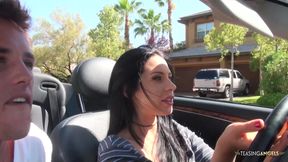 Joey Ambrosiano gets aroused driving her boyfriend around town so they bang hardcore back home