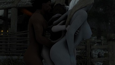 Skyrim B and L mod - Going out and fucking a hot goth Vampire and having an orgy