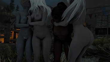 Skyrim B and L mod - Going out and fucking a hot goth Vampire and having an orgy