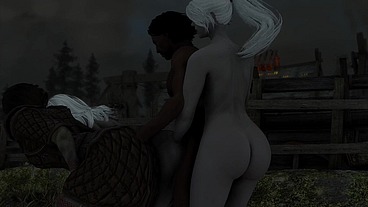 Skyrim B and L mod - Going out and fucking a hot goth Vampire and having an orgy