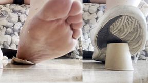 Cup Crushing & SPH Humiliation By Man!" - Barefoot & Sneaker Stomping