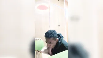 Twink gets bareback fucked and creampied by black cock