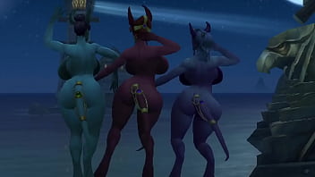 Draenei dancing naked