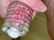 Cumming in shower with sex toy