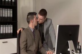 Sweet Office Buddy Fucked By His Boss Right At Work