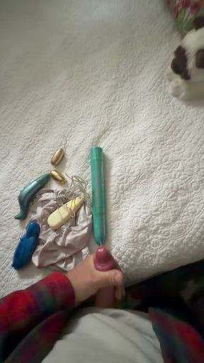 RealMoms sex toys cummed on by her RealSon