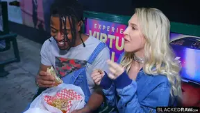 Blonde Alix craves BBC and gives a deepthroat fellatio