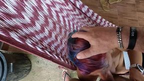 Wife's Getting a Cock in Her Mouth While She Is Lying in the Hammock
