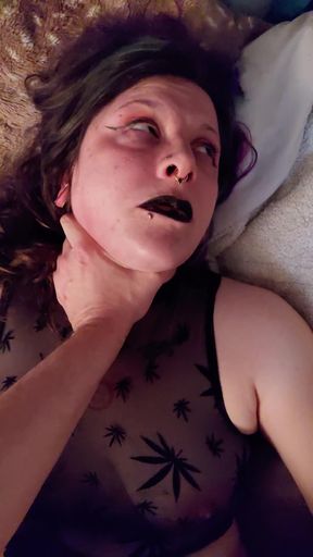Facial expression Emo Choking Bodysuit Orgasm Lipstick