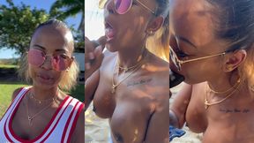 sextape defi en guadeloupe avec une bonne queue black sur la plage en...